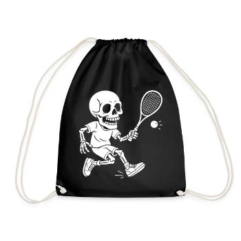 Jeu de tennis squelette Humour Design - Sac de sport léger - noir - Devant