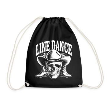 Line Dance Skull Western - Drawstring Bag - black - Front