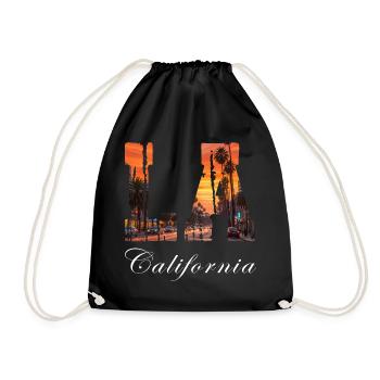  Los Angeles California - Drawstring Bag - black - Front
