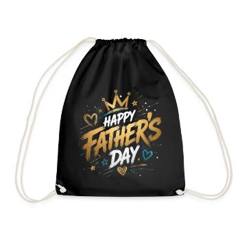 Journée fête des pères - Doré - Father's Day - Drawstring Bag - black - Front