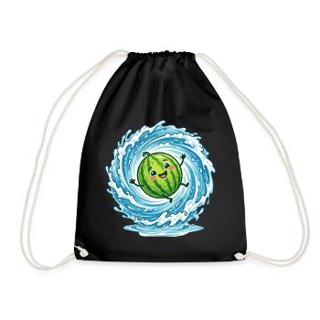 Splashing Watermelon Summer Pool Vibes Ladies - Drawstring Bag - black - Front