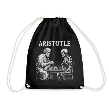 Aristoteles spielt mit Skelettschach - Turnbeutel - Schwarz - Vorne