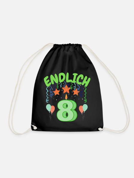 Finally 8 - Drawstring Bag - black