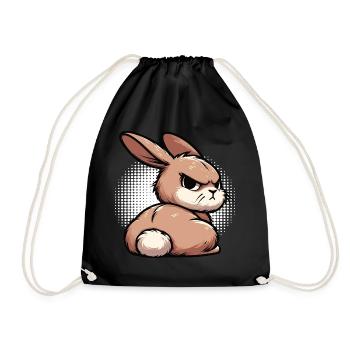 Kaninchen Hase Hasen langohr Klopfer Rammler - Turnbeutel - Schwarz - Vorne