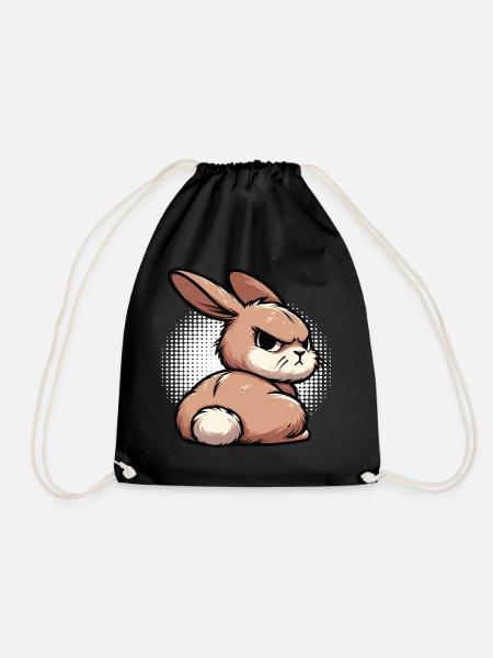 Kaninchen Hase Hasen langohr Klopfer Rammler - Turnbeutel - Schwarz