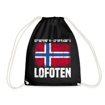 Lofoten Coordinates - Drawstring Bag - black - Front