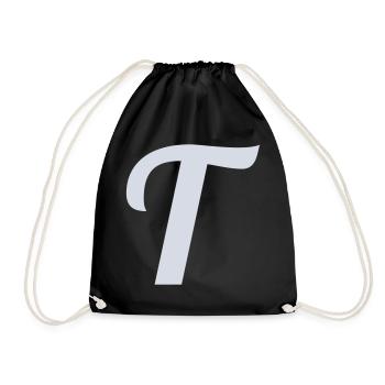 T Buchstabe - Turnbeutel - Schwarz - Vorne