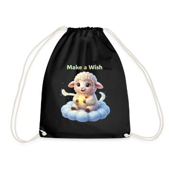 Make a wish with Lammy - Turnbeutel - Schwarz - Vorne