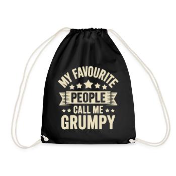 Mein Lieblingsvolk nennt mich Grumpy - Turnbeutel - Schwarz - Vorne
