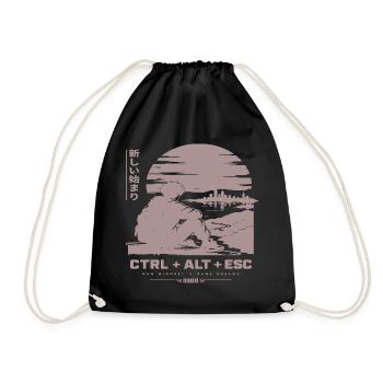 Neue Horizonte: CTRL ALT ESC Retro-Szene - Turnbeutel - Schwarz - Vorne