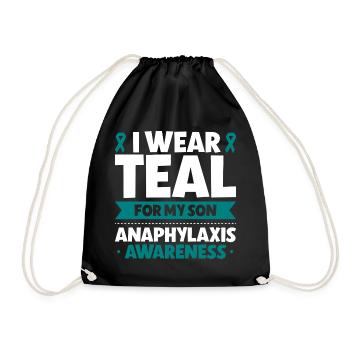 Anaphylaxie Sohn - Ich trag Türkis - Turnbeutel - Schwarz - Vorne