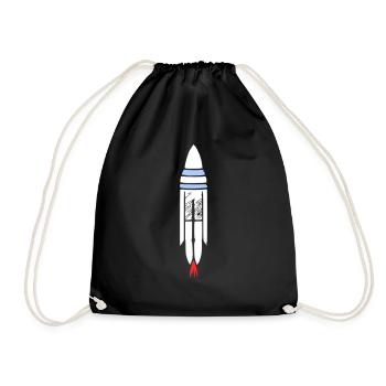 Vecteur de vol spatial spatial de fusée spatiale - Sac de sport léger - noir - Devant
