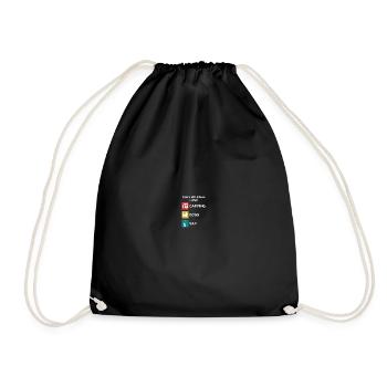 Saxophone Camping Dogs Men - Drawstring Bag - black - Front