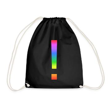 Point d'exclamation arc-en-ciel - Sac de sport léger - noir - Devant