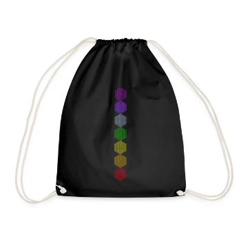 Flower of Life - 5th Dimension - 7 Chakras - Drawstring Bag - black - Front