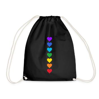 Bunte Herzen Chakren Yoga Chakra Meditation - Turnbeutel - Schwarz - Vorne