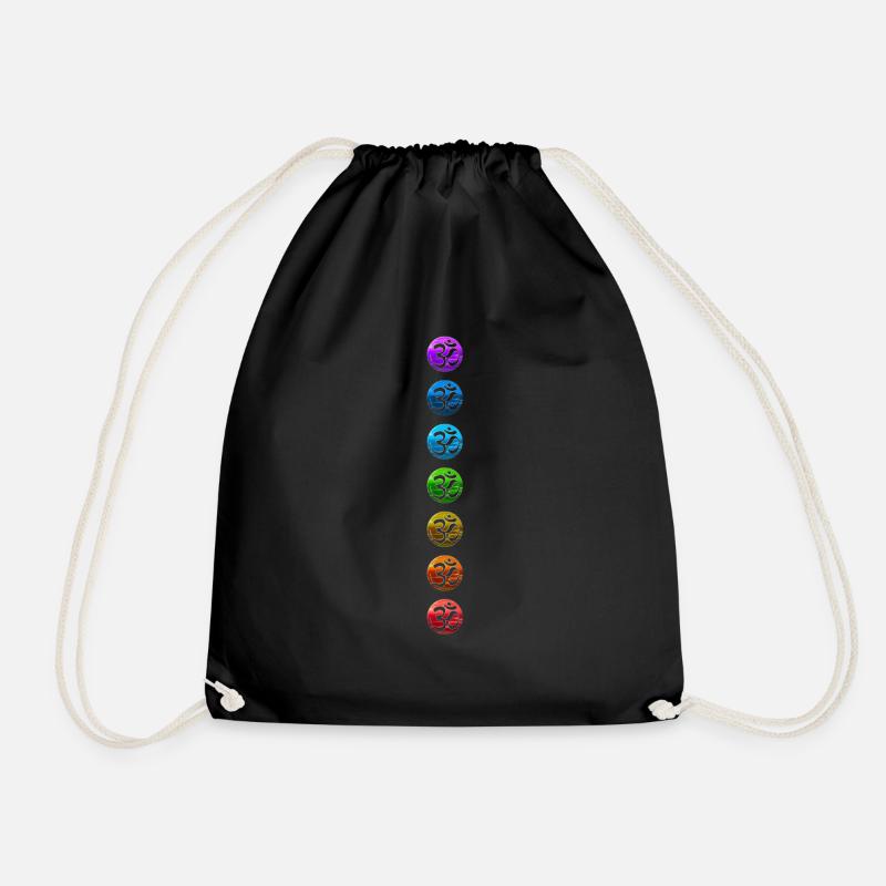 Chakra 1-7 Chakras Chakras Ohm Ohm Couleurs colorées - Sac de sport léger - noir