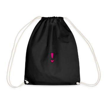 Exclamation mark pink - Drawstring Bag - black - Front