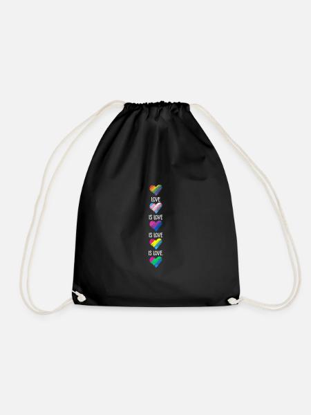 Love Is Love Transgender Diversity Rainbow Gay Lov - Turnbeutel - Schwarz