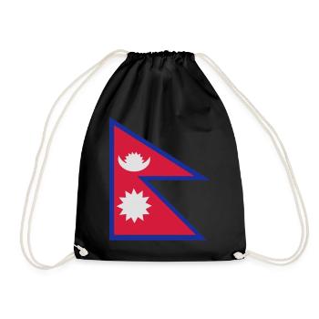 Flag of Nepal - Drawstring Bag - black - Front