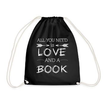 Book Lover Shirt - Drawstring Bag - black - Front