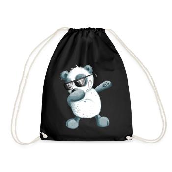 Dabbender Panda I Dab Dance Animals I Dabbing Bear - Drawstring Bag - black - Front