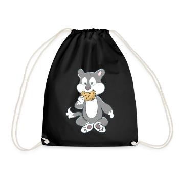 Wolf Tiere Fantasy Kekse Kinder Comic für Kinder - Turnbeutel - Schwarz - Vorne
