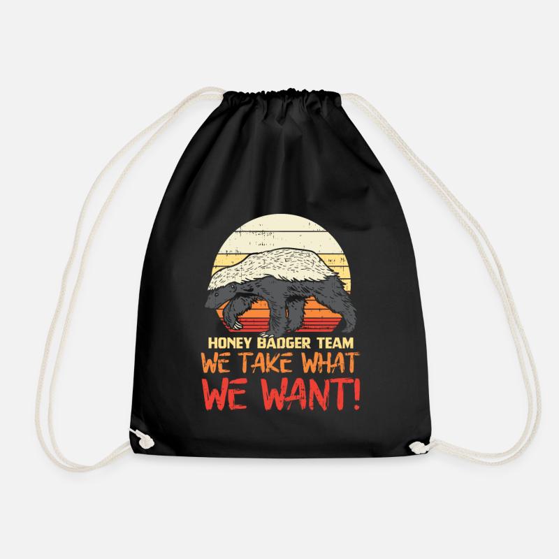 Honey Badger Team We Take What We Want Honey Badger - Drawstring Bag - black