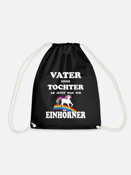 Vater Tochter Einhorn Geschenk Geburt Schwanger - Turnbeutel - Schwarz