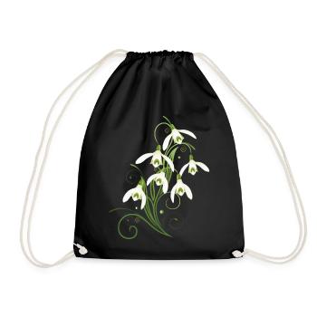 Fleurs de perce-neige. Le printemps arrive. - Sac de sport léger - noir - Devant