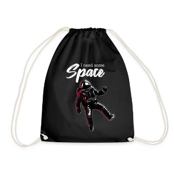 I need space | With an astronaut in space - Drawstring Bag - black - Front