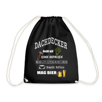 Dachdecker - Turnbeutel - Schwarz - Vorne