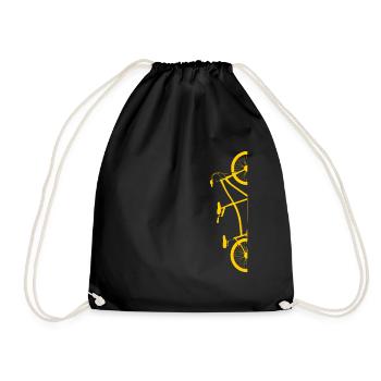 Tandem bike moon tandem - Drawstring Bag - black - Front