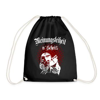 Meinungsfreiheit - Turnbeutel - Schwarz - Vorne