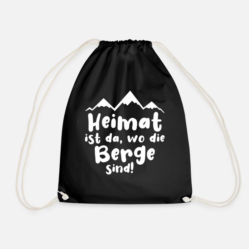 Heimat ist da, wo die Berge sind! - Turnbeutel - Schwarz