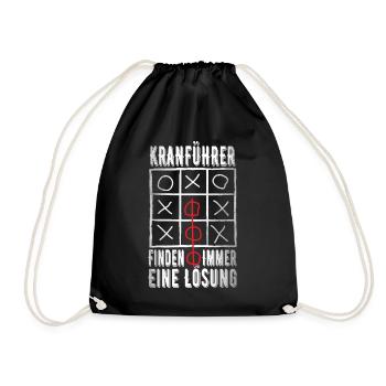 Kranführer - Turnbeutel - Schwarz - Vorne