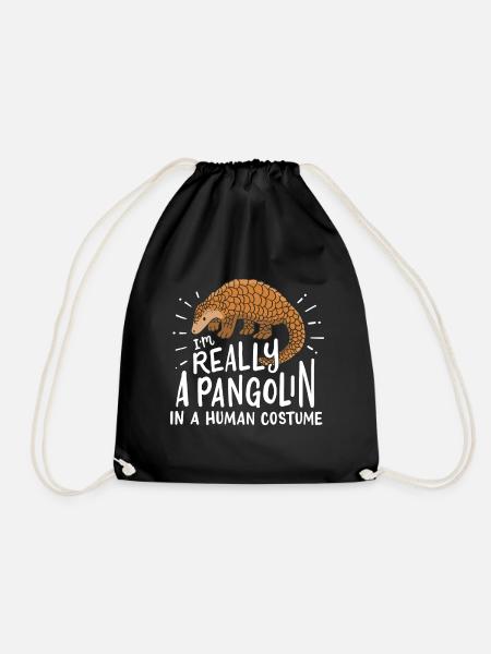 Pangolin - Drawstring Bag - black