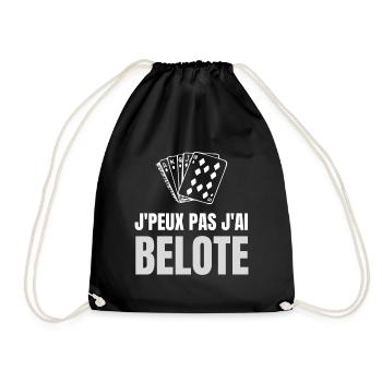 T-shirt Humor Jeux de Cartes belote - Sac de sport léger - noir - Devant
