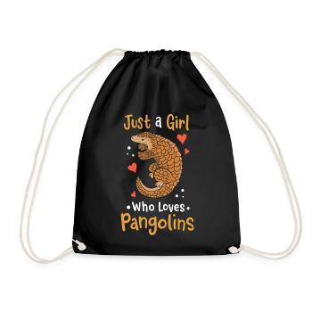 Pangolin Pangolin lovers - Drawstring Bag - black - Front