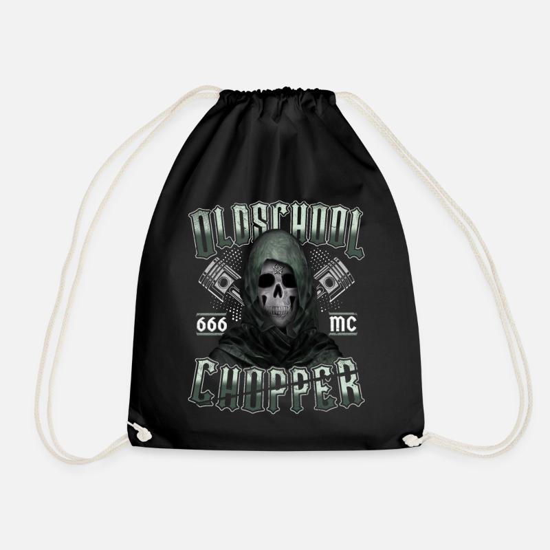 Oldschool Chopper - Turnbeutel - Schwarz