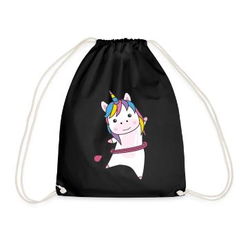 Unicorn the hullern smart hoop sport unicorns - Drawstring Bag - black - Front