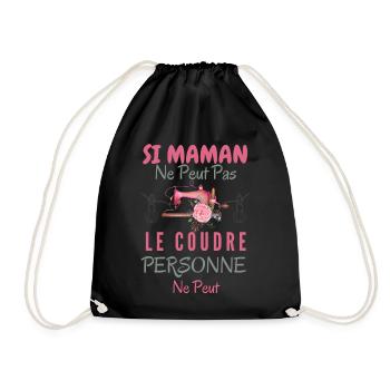 Humour Maman couturière - Sac de sport léger - noir - Devant