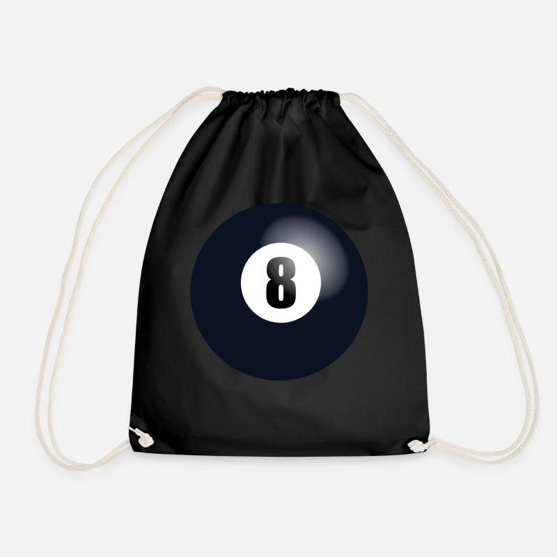 Billiard ball - Drawstring Bag - black