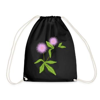 Mimosa plant with its sensitive leaves - Drawstring Bag - black - Front