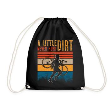 A Little Dirt Never Hurt Cyclocross Bicycle Bike - Drawstring Bag - black - Front