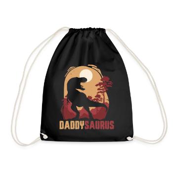 Daddysaurus Sunset Silhouette - Drawstring Bag - black - Front