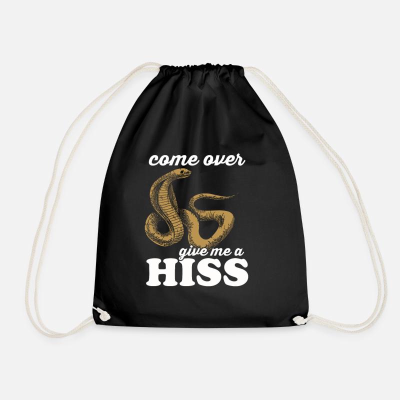 Snake Gift Animal Reptile Cobra Python Boa - Drawstring Bag - black