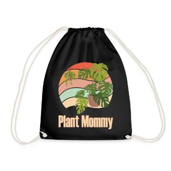 Plant Mommy Paradise Pflanzenmama Geschenk - Turnbeutel - Schwarz - Vorne