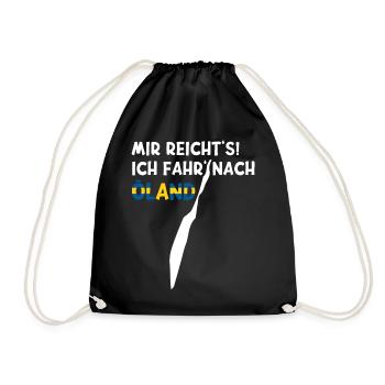 MIR REICHT'S ICH FAHR' NACH ÖLAND Schweden Insel - Turnbeutel - Schwarz - Vorne