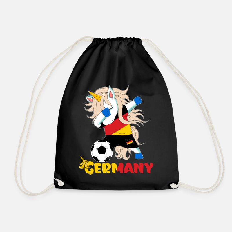 Dabbing Unicorn Supporter Team Germany - Drawstring Bag - black